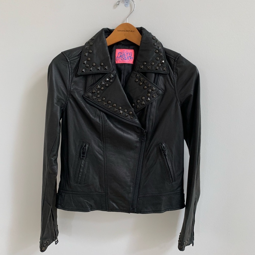 NWOT Studded Leather Jacket Size XS